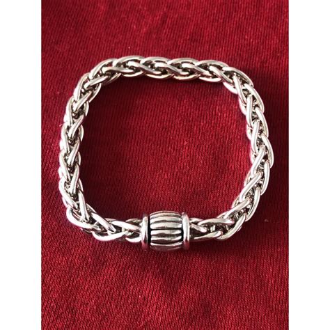 bracelet argent grosse maille hermes.